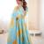 Sky Color Soft Organza Silk Digital Printed Party Wear Gown