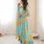Sky Color Soft Organza Silk Digital Printed Party Wear Gown