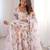 Cream Color Soft Organza Silk Digital Printed Party Wear Gown