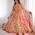 Orange Color Soft Organza Silk Digital Printed Party Wear Gown
