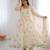 Cream Color Soft Organza Silk Digital Printed Party Wear Gown