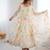 Cream Color Soft Organza Silk Digital Printed Party Wear Gown