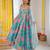 Blue Color Soft Musline Silk Digital Printed Party Wear Gown