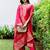 Women's Beautiful Jacquard Printed Work Organza viscose Fabric Straight Kurta Pant and Dupatta Set