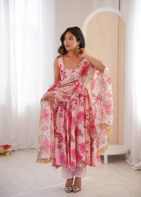 pink musline silk salwar with digital print 1