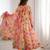 Orange Color Soft Organza Silk Digital Printed Party Wear Gown