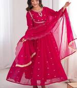 Rani Color Soft Georgette Embroidery Work Party Wear Gown