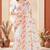White heavy resham sequin embroidered work net saree sari for women