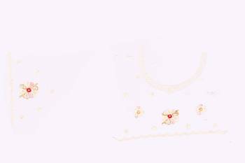 White heavy resham sequin embroidered work net saree sari for women 5