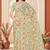 Green heavy resham sequin embroidered work net saree sari for women