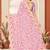 Pink heavy resham sequin embroidered work net saree sari for women