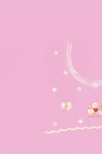 Pink heavy resham sequin embroidered work net saree sari for women