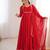 Red Color Faux Georgette Designer Yoke Work Party Wear Gown