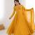 Yellow Color Faux Georgette Designer Yoke Work Party Wear Gown