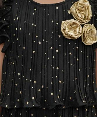 Black embroidered polyester co ord set 3