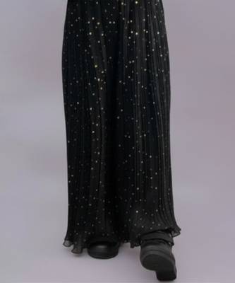 Black embroidered polyester co ord set 4