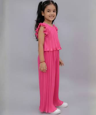 Pink woven polyester co ord set 1