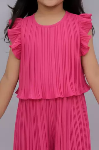 Pink woven polyester co ord set