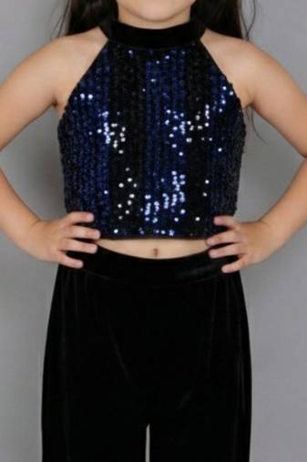 Blue embroidered velvet co ord set