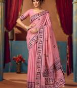 Pink new catalogue launch by gobuni – modal warli work saree with pumpum