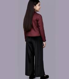 Maroon woven velvet co ord set