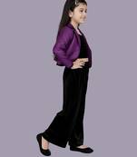 Purple woven velvet co ord set