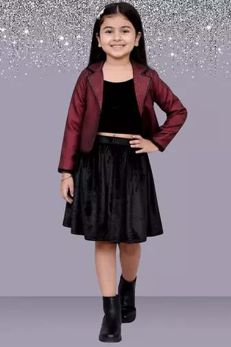 Maroon woven velvet co ord set