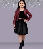 Maroon woven velvet co ord set