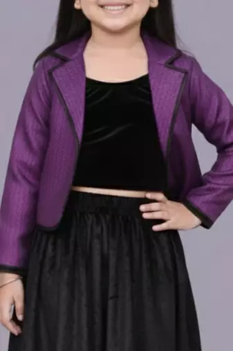 Purple woven velvet co ord set