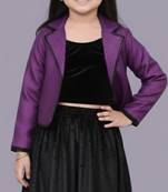 Purple woven velvet co ord set