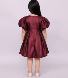 Maroon woven jacquard dress