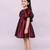 Maroon woven jacquard dress