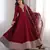 Women   s traditional maroon floor-length anarkali with heavy border