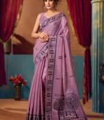 Purple new catalogue launch by gobuni – modal warli work saree with pumpum