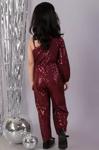 Maroon embroidered polyester dress