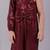 Maroon embroidered polyester dress