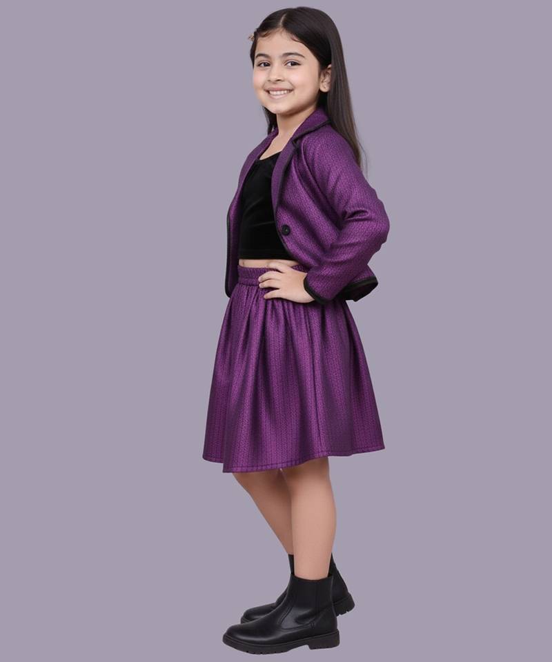 Purple woven jacquard jacket