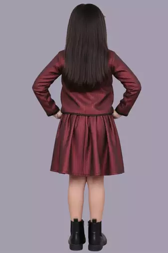 Maroon woven jacquard jacket
