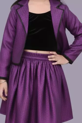 Purple woven jacquard jacket
