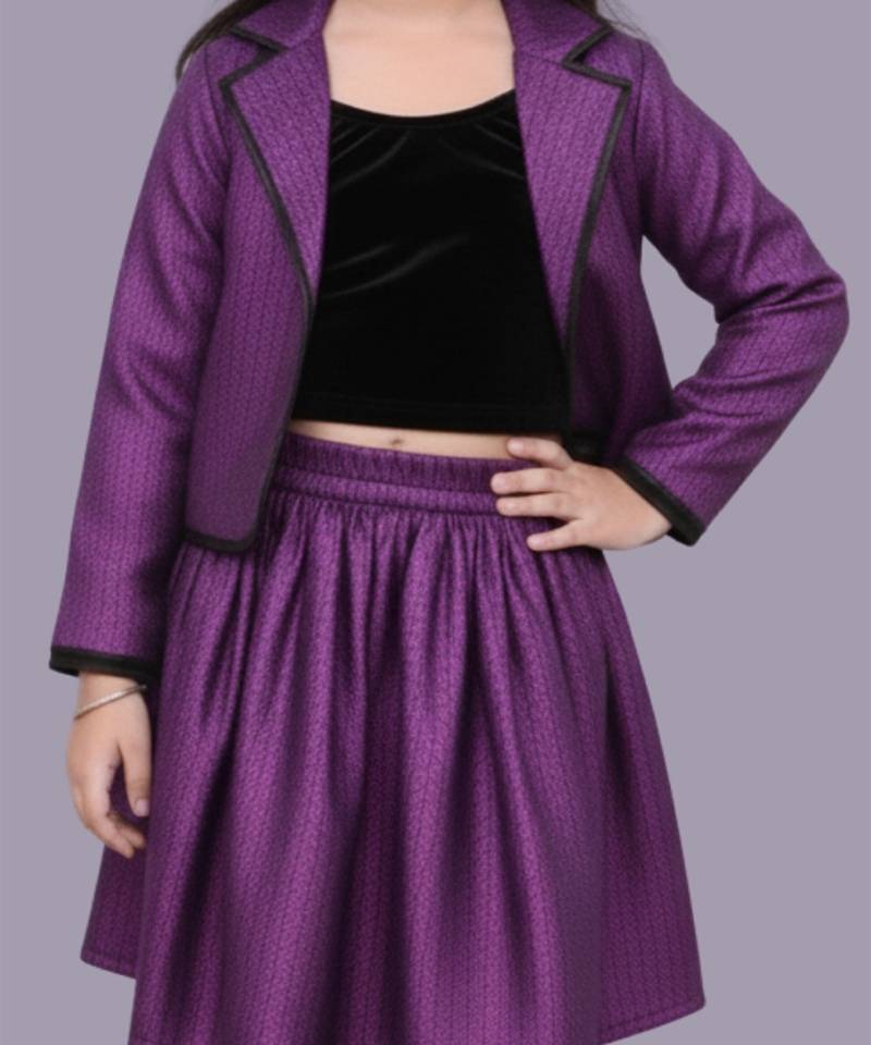 Purple woven jacquard jacket