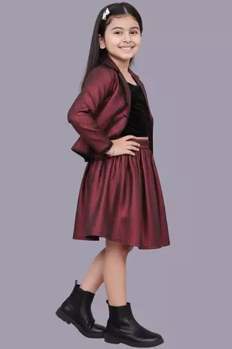 Maroon woven jacquard jacket