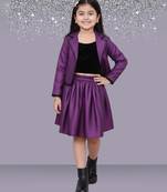 Purple woven jacquard jacket