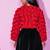 Red woven georgette jacket