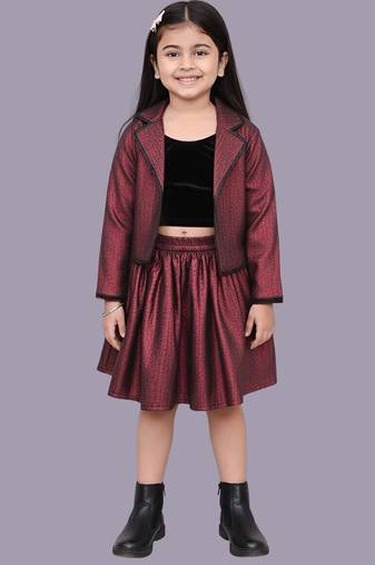 Maroon woven jacquard jacket