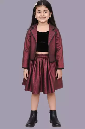 Maroon woven jacquard jacket