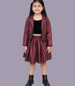 Maroon woven jacquard jacket