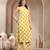 Women yellow printed straigth kurta with pyjama  set stitched