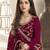Maroon Jaquard Silk Embroidery sequence Work Kurta Palazzo With Dupatta