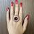 Afrah maroon stone studded ring