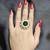 Afrah green stone studded ring